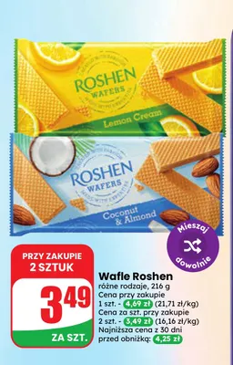 Wafle Roshen Coconut & Almond promocja w Dino