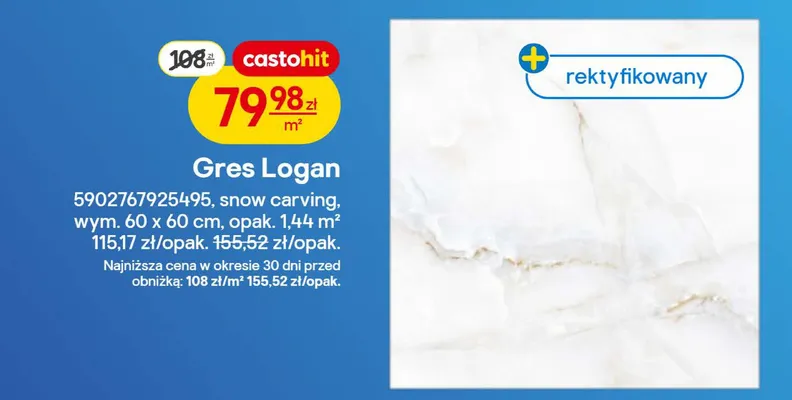 Gres Logan snow carving  promocja w Castorama