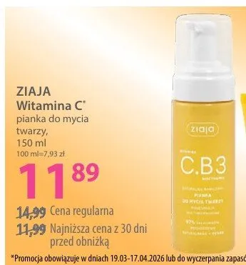 Pianka do mycia twarzy Witamina C promocja w Hebe