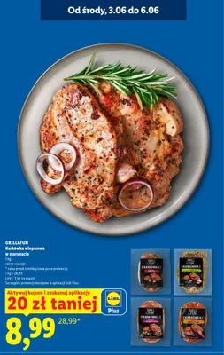 Karkówka wieprzowa w marynacie z czarnym czosnkiem Grill&Fun promocja w Lidl