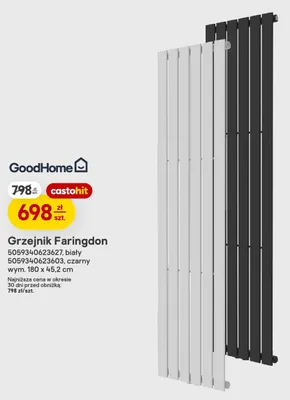 Grzejnik GoodHome Faringdon czarny promocja w Castorama