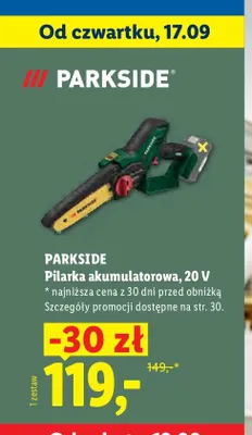 Pilarka akumulatorowa Parkside promocja w Lidl