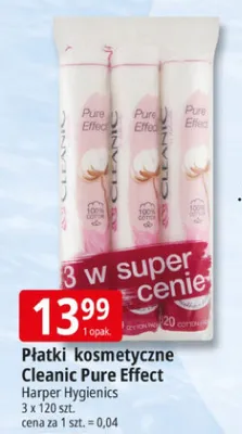 Płatki kosmetyczne Cleanic Pure Effect promocja w Leclerc