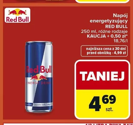 Napój energetyzujący Red Bull promocja w Carrefour