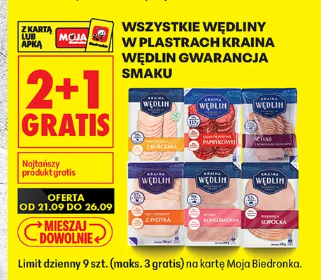 Wędliny w plastrach Kraina Wędlin Gwarancja Smaku promocja w Biedronka