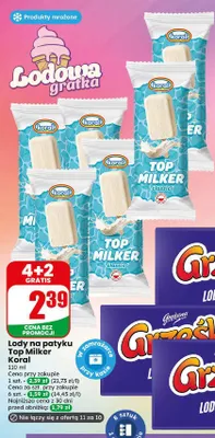 Lody na patyku Top Milker classic promocja w Dino