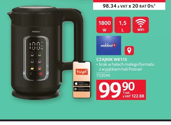Czajnik elektryczny Webber WK115 1,5 l promocja w Selgros