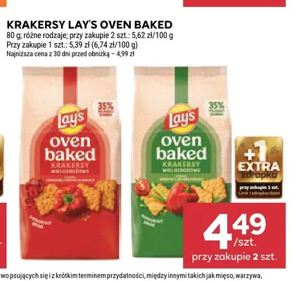Krakersy Lay's Oven Baked z pomidorami i ziołami promocja w Stokrotka