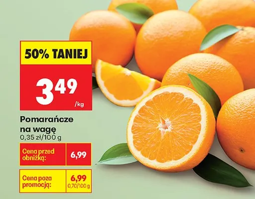 Pomarańcze na wagę promocja w Biedronka