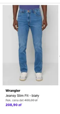 Jeansy Slim Fit Wrangler - biały promocja w Lounge by Zalando