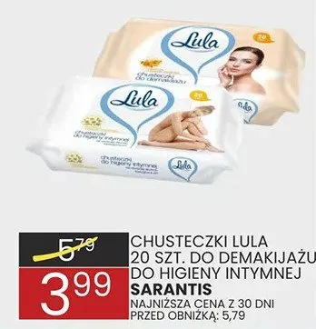 Chusteczki do demakijażu Lula Baby intymne Sarantis promocja w Wafelek
