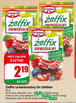 Żelfix uniwersalny Dr.Oetker promocja w Dino