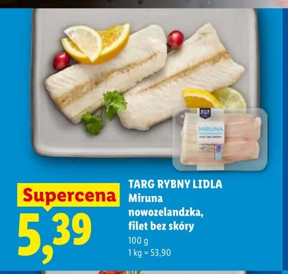 Miruna nowozelandzka filet bez skóry Targ Rybny Lidla promocja w Lidl