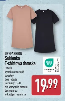 Sukienka T-shirtowa damska UP2FASHION promocja w Aldi