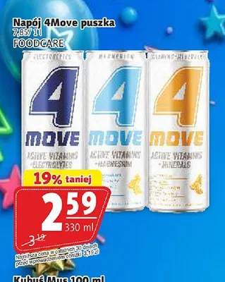 Napój 4Move Active Vitamins + Magnesium puszka promocja w Prim Market