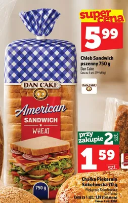 Chleb Sandwich pszenny Dan Cake promocja w TOPAZ