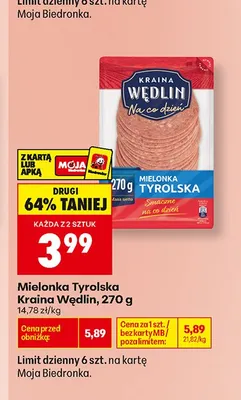 Mielonka Tyrolska Kraina Wędlin promocja w Biedronka