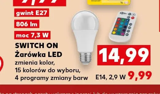 Żarówka LED zmienia kolor E14 Switch On promocja w Kaufland