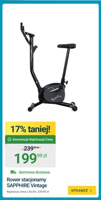 Rower stacjonarny Sapphire Vintage promocja w ERLI