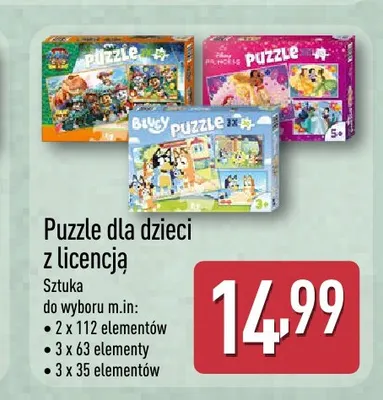 Puzzle dla dzieci z licencją 2x112 elementów promocja w Aldi
