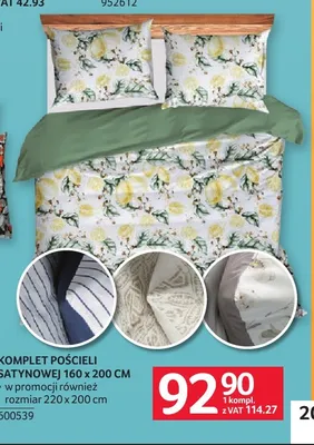 Komplet pościeli satynowej 160x200 cm promocja w Selgros