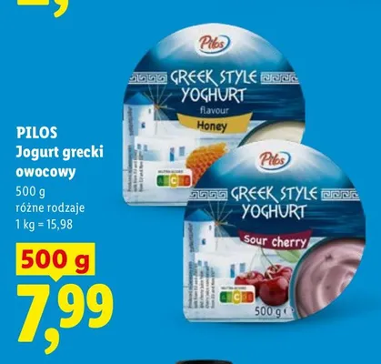 Jogurt grecki owocowy o smaku miodowym Pilos promocja w Lidl