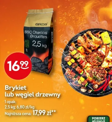Brykiet lub węgiel drzewny promocja w Żabka