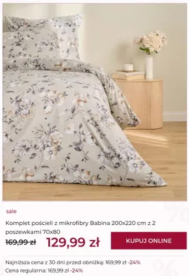 Komplet pościeli z mikrofibry Babina 200x220 cm z 2 poszewkami 70x80 promocja w home&you