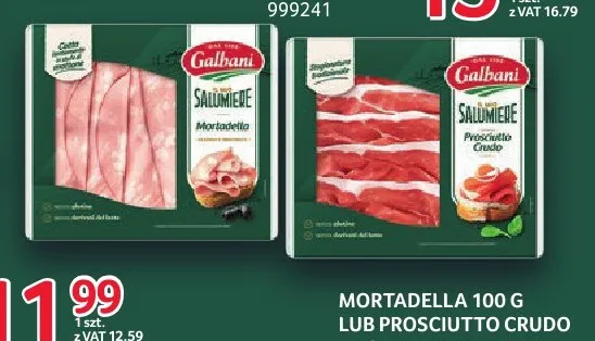 Szynka Prosciutto Crudo w plastrach Galbani promocja w Selgros