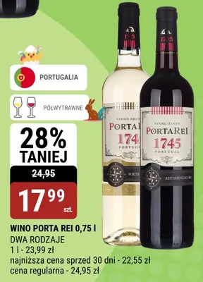 Wino Porta Rei dwa rodzaje promocja w bi1