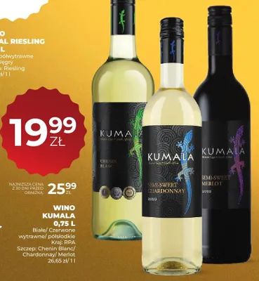 Wino Kumala Semi-Sweet Merlot promocja w Duży Ben