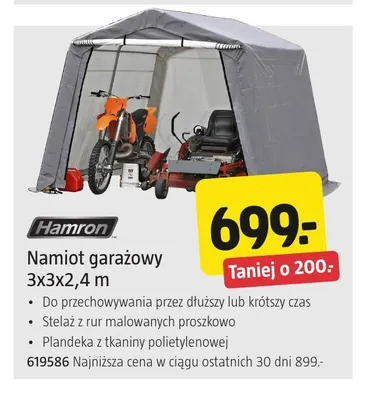 Namiot garażowy 3x3x2,4 m Hamron promocja w Jula