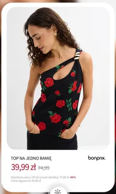 Top na jedno ramię Bonprix promocja w bonprix