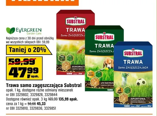 Trawa samo zagęszczająca Substral promocja w OBI