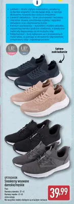 Sneakersy wsuwane damskie męskie UP2FASHION promocja w Aldi