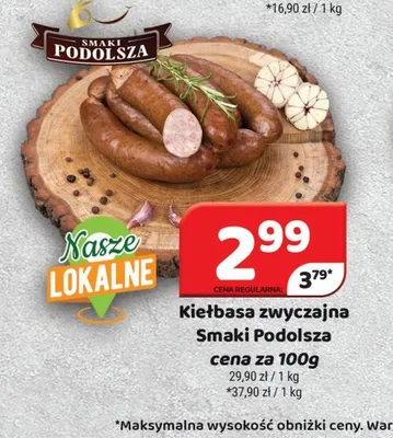 Kiełbasa zwyczajna Smaki Podolsza promocja w Delfin