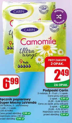 Podpaski Carin Camomile promocja w Dino
