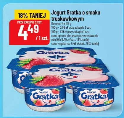 Jogurt Gratka o smaku truskawkowym promocja w POLOmarket