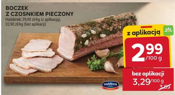 Boczek z czosnkiem pieczony Handerek promocja w Stokrotka