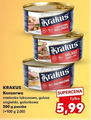 Konserwa gulasz angielski Krakus promocja w Kaufland