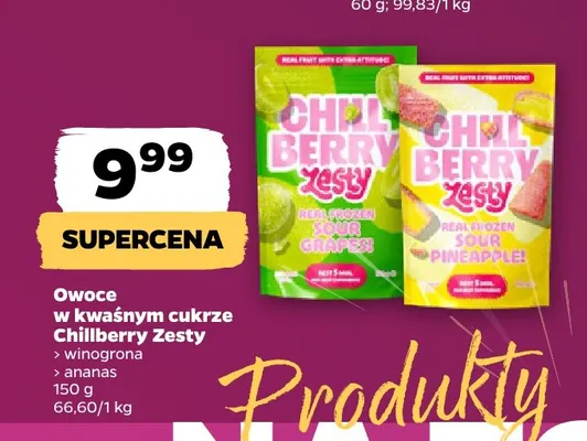 Owoce mrożone w kwaśnym cukrze Chillberry Zesty ananas promocja w Netto