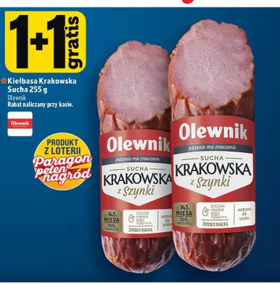 Kiełbasa krakowska sucha Olewnik promocja w TOPAZ