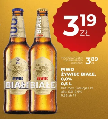 Piwo Żywiec białe 0,0% promocja w Duży Ben