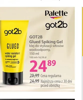Klej do stylizacji włosów wodoodporny Glued Spiking Gel Got2b promocja w Hebe