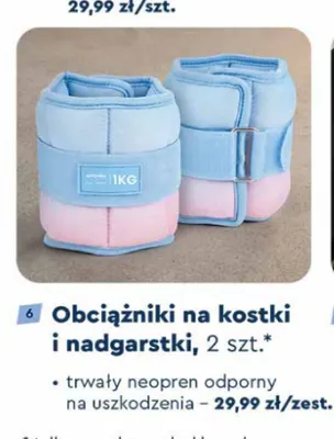 Obciążniki na kostki i nadgarstki 2 szt. Biedronka promocja w Biedronka