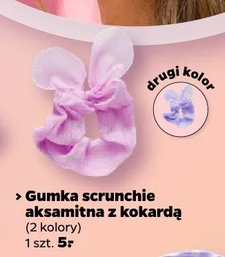 Gumka scrunchie aksamitna z kokardą promocja w Netto