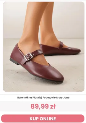 Balerinki na płaskiej podeszwie Mary Jane Renee promocja w Renee
