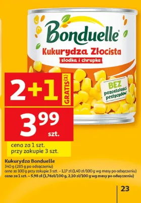 Kukurydza Złocista Bonduelle promocja w Auchan