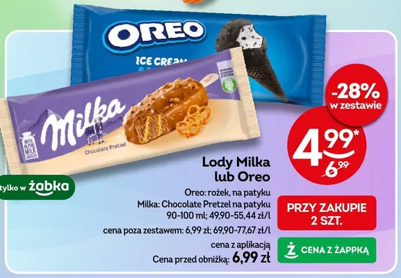 Lody Milka Chocolate Pretzel na patyku promocja w Żabka