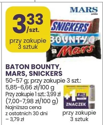 Baton Bounty, Mars, Snickers promocja w Stokrotka